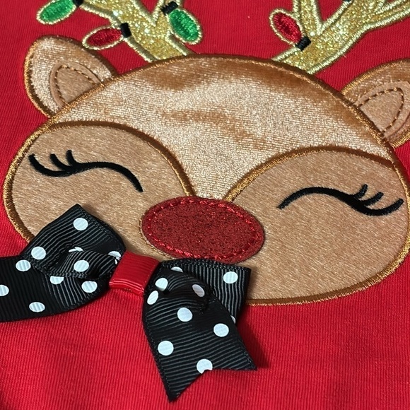 NWT Counting Daisies 2T Reindeer Long Sleeve &  Polka Dot Leggings With Ruff… - Picture 9 of 11